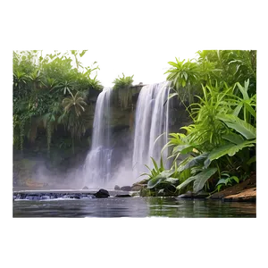 Waterfall In Misty Morning PNG Ycl95