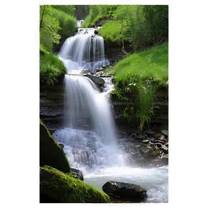 Waterfall In Rocky Mountains PNG 23