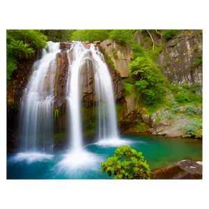 Waterfall In Rocky Mountains Png 3 PNG image