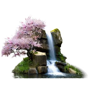 Waterfall In Spring Bloom Png Nuo PNG image