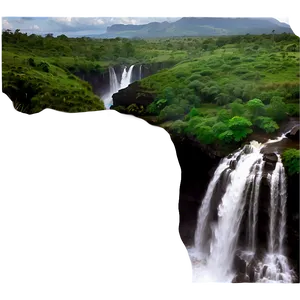 Waterfall In Volcanic Landscape Png Jvv29 PNG image