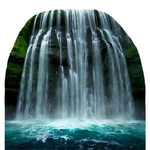 Waterfall Splashing Into Ocean PNG 05212024