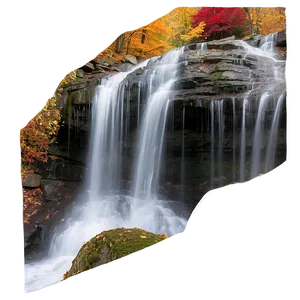 Waterfall Through Autumn Leaves Png 4 PNG image