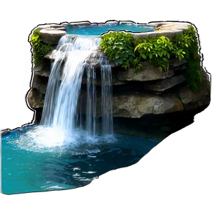 Waterfall With Crystal Clear Pool Png 05212024 PNG image