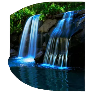 Waterfall With Crystal Clear Pool Png 30 PNG image