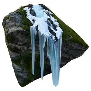 Waterfall With Icy Formations Png 05212024 PNG image