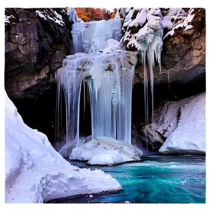 Waterfall With Icy Formations Png 62 PNG image