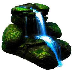 Waterfall With Mossy Rocks PNG 05212024