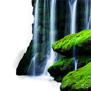 Waterfall With Mossy Rocks PNG Maa15 PNG