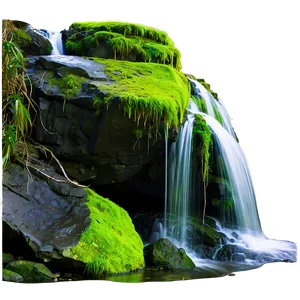 Waterfall With Mossy Rocks PNG Paa80 PNG