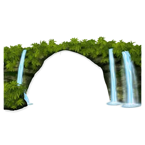 Waterfall With Natural Arch PNG 05212024 PNG