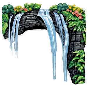 Waterfall With Natural Arch PNG Lss PNG