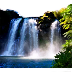 Waterfall With Sunbeam Rays Png 05212024 PNG image