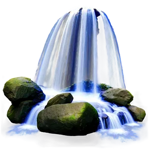 Waterfall With Sunbeam Rays PNG Pbb