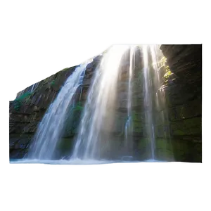 Waterfall With Sunbeam Rays PNG Wml33