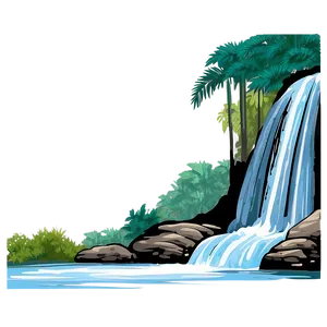 Waterfall With Swirling Waters Png Cti PNG image