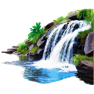 Waterfall With Swirling Waters PNG Wiu