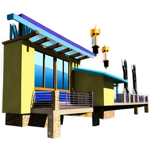 Waterfront Marina Building PNG Npf49