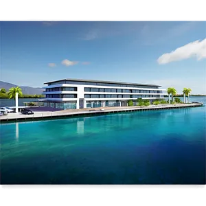 Waterfront Marina Building PNG Qqg