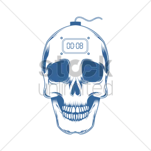 Watermarked Skull Drawing PNG