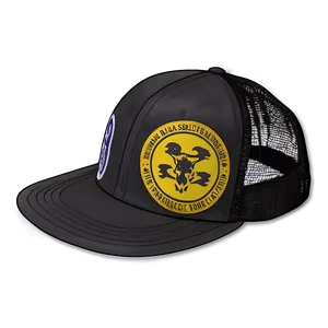 Waterproof Black Trucker Hat PNG 06282024