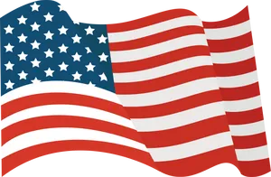 Waving American Flag Graphic PNG