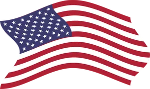 Waving American Flag Graphic PNG