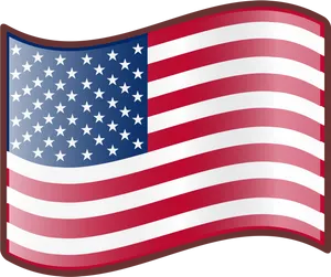 Waving American Flag Graphic PNG