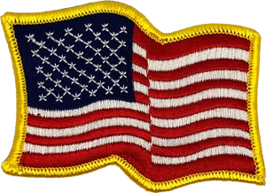 Waving American Flag Patch PNG