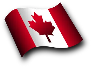 Waving Canadian Flag Graphic PNG image