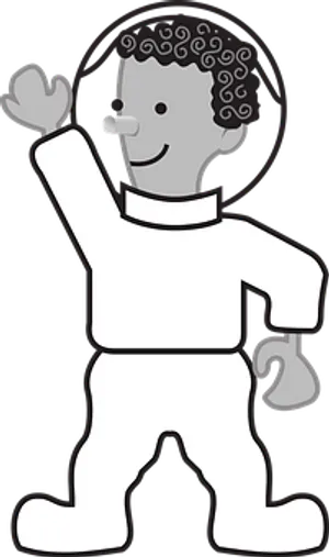 Waving Cartoon Astronaut