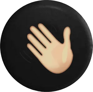 Waving Hand Emoji Black Background PNG image
