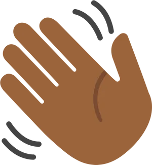 Waving Hand Emoji Brown Skin Tone PNG image