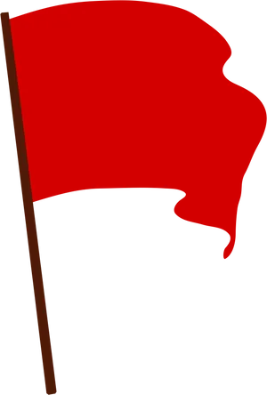 Waving Red Flag Graphic PNG