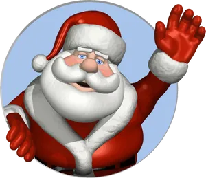 Waving Santa Claus Cartoon PNG image