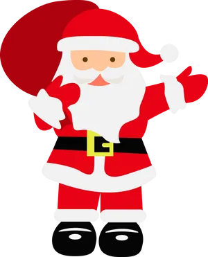 Waving Santa Claus Vector PNG image