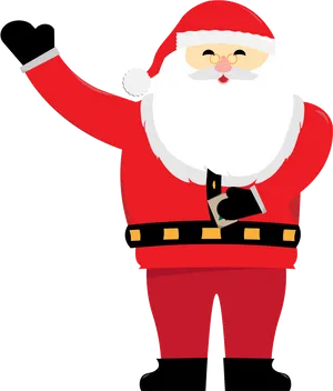 Waving Santa Claus Vector PNG image