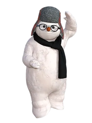 Waving Snowman Character
