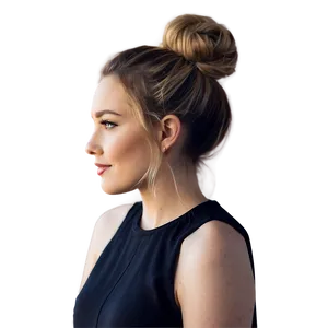 Wavy Hair Bun Style Png 06272024 PNG image