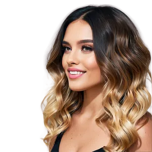 Wavy Hair Ombre Effect PNG 06272024