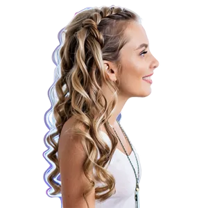 Wavy Hair Waterfall Braid PNG 79 PNG