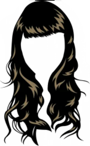 Wavy_ Hairstyle_ Illustration PNG image