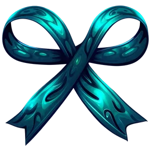 Wavy Teal Ribbon Illustration PNG Irh37 PNG