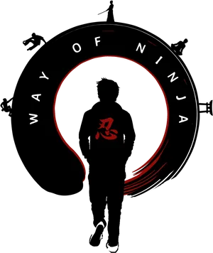 Wayof Ninja Silhouette Graphic PNG