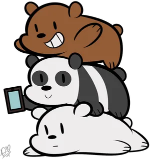 We Bare Bears Stacked Friends PNG image