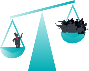 Wealth Inequality Scale Illustration PNG image