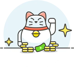 Wealthy Cat Cartoon Icon PNG image