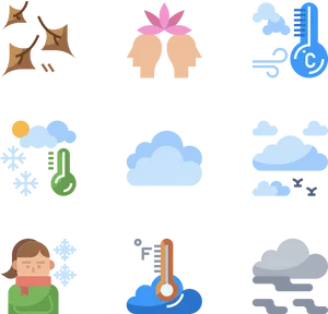 Weather Icons Collection PNG image