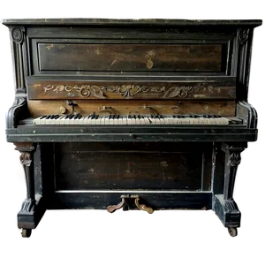 Weathered Antique Upright Piano PNG 06272024