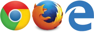 Web Browser Icons Chrome Firefox Edge PNG image